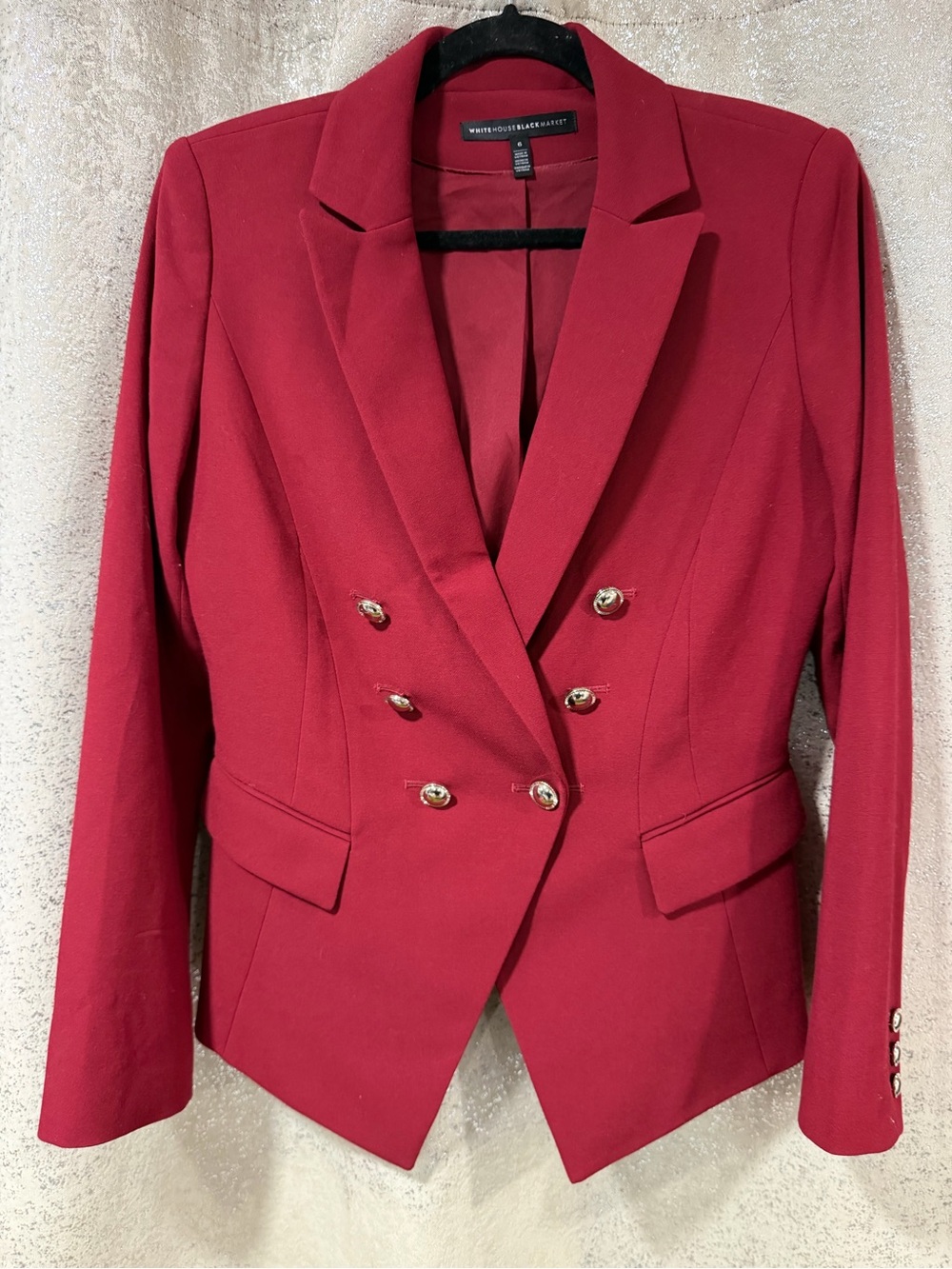 White House Black Market Cranberry Double-Breasted Blazer